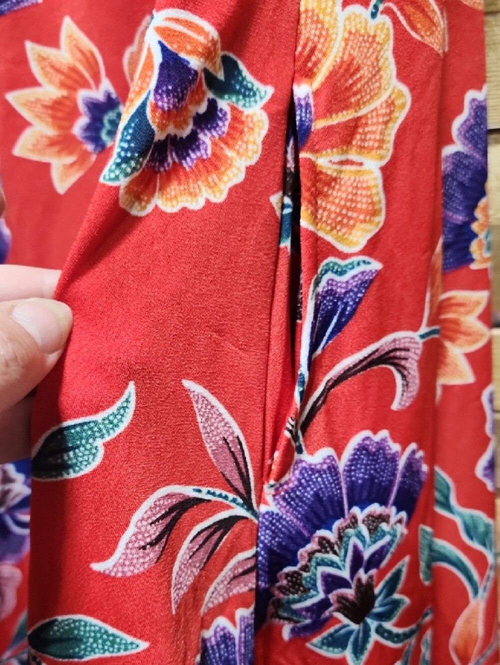 Lildy Red Floral Sleeveless Pocket Tunic Women L/XL Purple Summer Beach - Picture 4 of 10